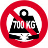 Charge maximale 700 kilos - 20cm - Autocollant(sticker)