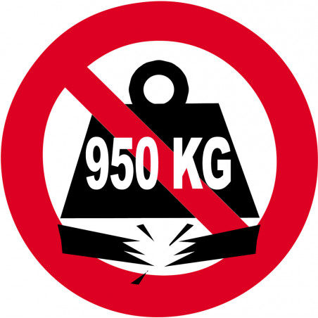 Charge maximale 950 kilos - 15cm - Autocollant(sticker)