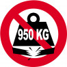 Charge maximale 950 kilos - 5cm - Autocollant(sticker)