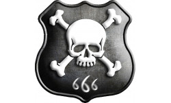 Crâne 666 (20x20cm) - Autocollant(sticker)