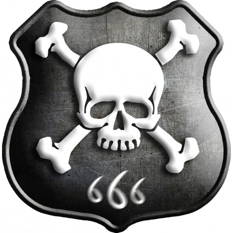 Crâne 666 (10x10cm) - Autocollant(sticker)