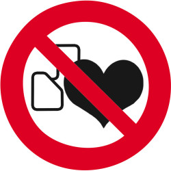 Interdit aux personnes portant un stimulateur cardiaque - 15cm - Stick