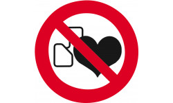 Interdit aux personnes portant un stimulateur cardiaque - 15cm - Autocollant(sticker)