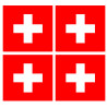 Drapeau Suisse (4 fois 6,3x6,3cm) - Sticker/autocollant