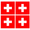 Drapeau officiel Suisse (4 fois 6,3x6,3cm) - Autocollant(sticker)