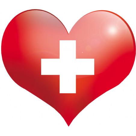 coeur suisse - 11,5x10 cm - Autocollant(sticker)