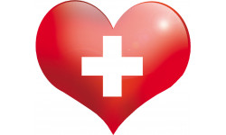 coeur suisse - 5x4,3cm - Autocollant(sticker)
