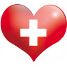 coeur suisse - 5x4,3cm - Autocollant(sticker)