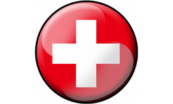 drapeau Suisse rond - 15cm - Autocollant(sticker)