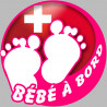 bébé à bord suisse fille - 15cm - Autocollant(sticker)