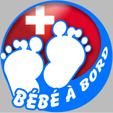 bébé à bord suisse gars - 10cm - Autocollant(sticker)