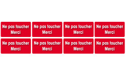 Ne pas toucher - 8 autocollants 6x3 cm - Autocollant(sticker)