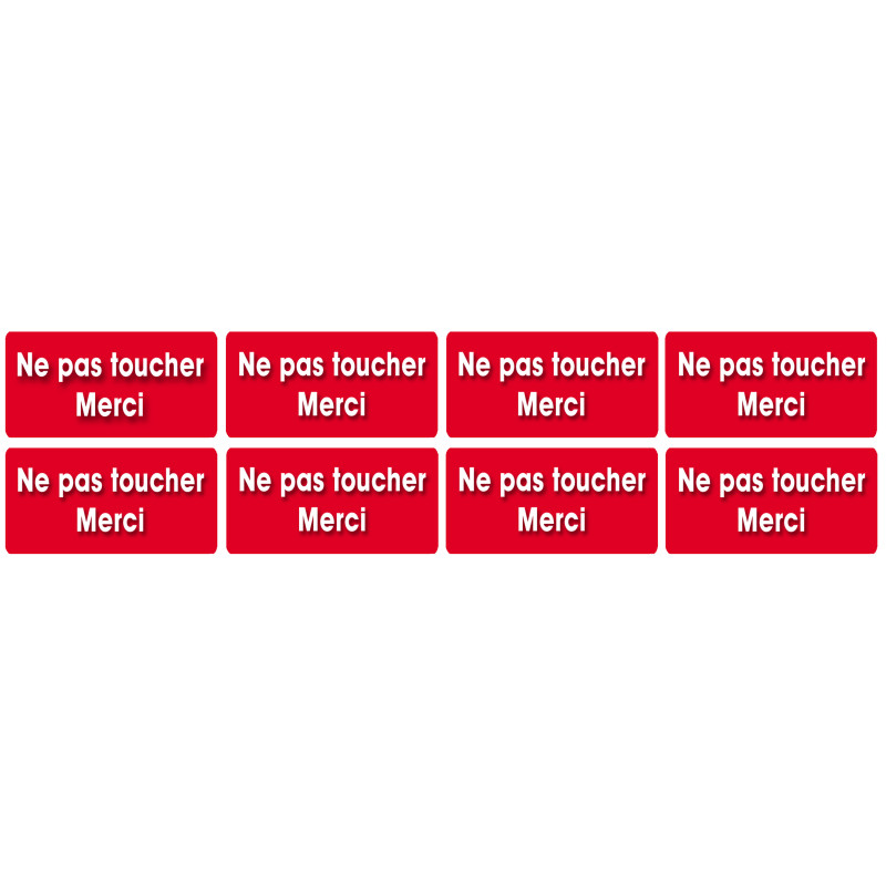 Ne pas toucher - 8fois 6x3 cm - Sticker/autocollant