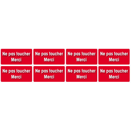 Ne pas toucher - 8 autocollants 6x3 cm - Autocollant(sticker)