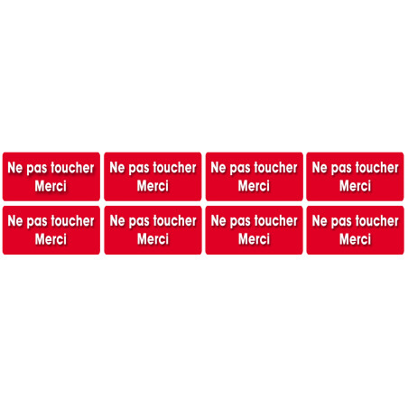 Ne pas toucher - 8 autocollants 6x3 cm - Autocollant(sticker)