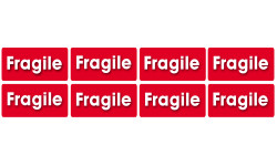 Fragile - 8 autocollants 6x3cm - Autocollant(sticker)