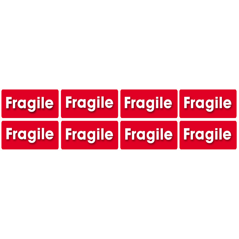 Fragile - 8fois 6x3cm - Sticker/autocollant