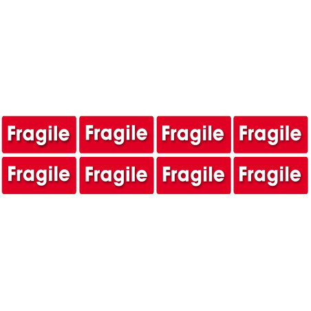 Fragile - 8fois 6x3cm - Sticker/autocollant