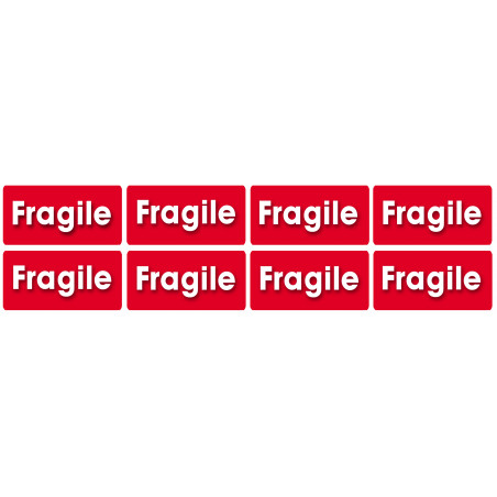 Fragile - 8 autocollants 6x3cm - Autocollant(sticker)