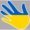 drapeau Ukraine main : 20x20cm - Autocollant(sticker)