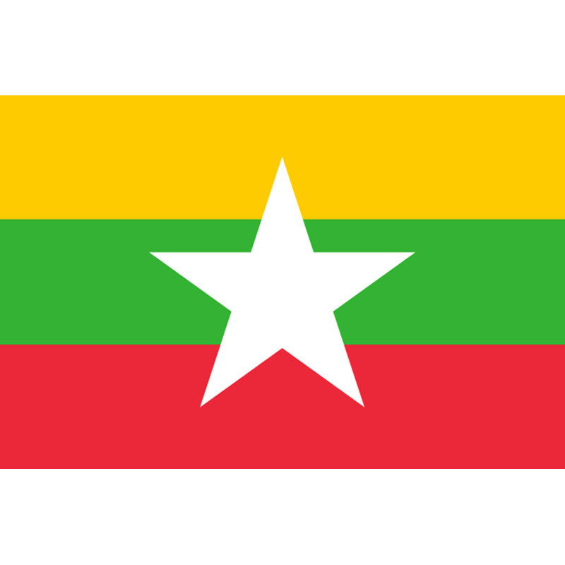 Drapeau Birmanie - 15 x10cm - Sticker/autocollant