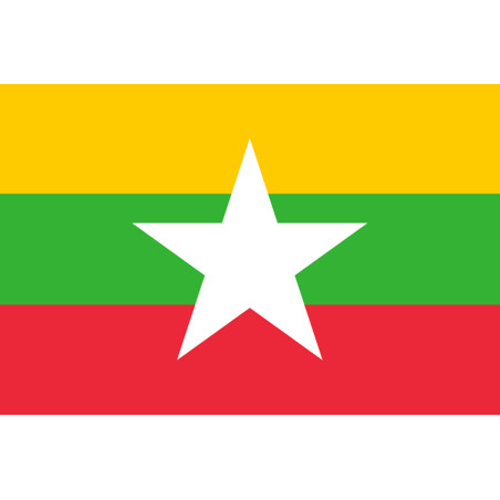 Drapeau Birmanie - 15 x10cm - Sticker/autocollant