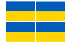 Drapeau Ukraine - 4 stickers - 9.5 x 6.3 cm - Autocollant(sticker)