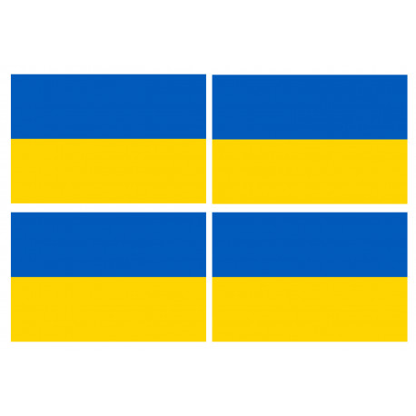 Drapeau Ukraine - 4 stickers - 9.5 x 6.3 cm - Autocollant(sticker)