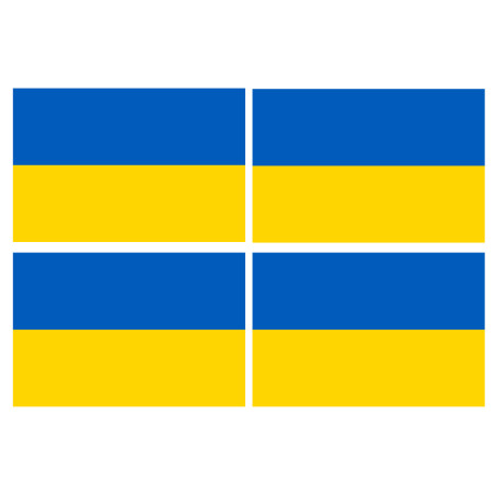 Drapeau Ukraine - 4 stickers - 9.5 x 6.3 cm - Sticker/autocollant