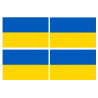 Drapeau Ukraine - 4 stickers - 9.5 x 6.3 cm - Autocollant(sticker)