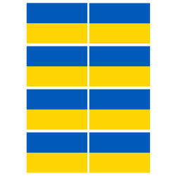Drapeau Ukraine - 8fois - 9.5 x 6.3 cm - Sticker/autocollant