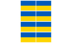 Drapeau Ukraine - 8 stickers - 9.5 x 6.3 cm - Autocollant(sticker)