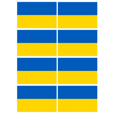 Drapeau Ukraine - 8 stickers - 9.5 x 6.3 cm - Autocollant(sticker)