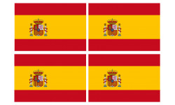 Drapeau Espagne - 4 stickers - 9.5 x 6.3 cm - Autocollant(sticker)