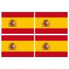 Drapeau Espagne - 4 stickers - 9.5 x 6.3 cm - Autocollant(sticker)