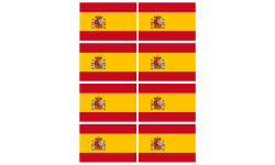 Drapeau Espagne - 8 stickers - 9.5 x 6.3 cm - Autocollant(sticker)