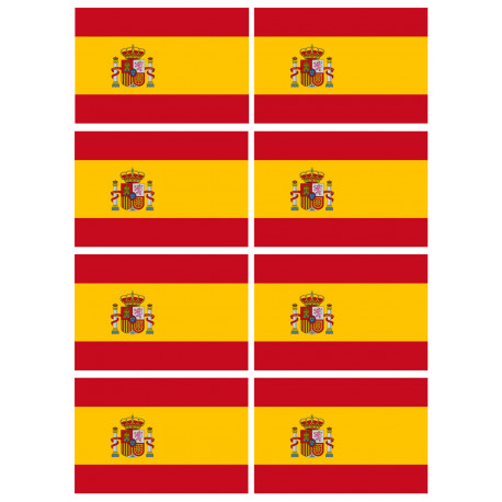 Drapeau Espagne - 8 stickers - 9.5 x 6.3 cm - Autocollant(sticker)