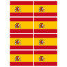 Drapeau Espagne - 8 stickers - 9.5 x 6.3 cm - Sticker/autocollant