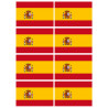 Drapeau Espagne - 8 stickers - 9.5 x 6.3 cm - Autocollant(sticker)