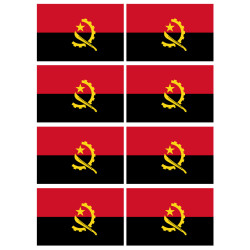 Drapeau Angola - 8 stickers - 9.5 x 6.3 cm - Sticker/autocollant