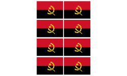 Drapeau Angola - 8 stickers - 9.5 x 6.3 cm - Autocollant(sticker)