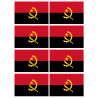 Drapeau Angola - 8 stickers - 9.5 x 6.3 cm - Sticker/autocollant
