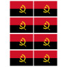 Drapeau Angola - 8 stickers - 9.5 x 6.3 cm - Autocollant(sticker)