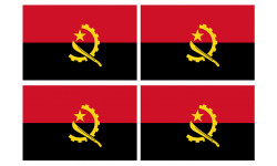 Drapeau Angola - 4 stickers - 9.5 x 6.3 cm - Autocollant(sticker)