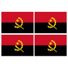 Drapeau Angola - 4 stickers - 9.5 x 6.3 cm - Autocollant(sticker)