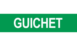 GUICHET VERT - 29x7cm - Autocollant(sticker)