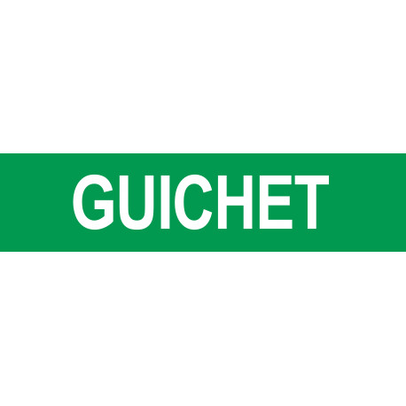 GUICHET VERT - 29x7cm - Autocollant(sticker)