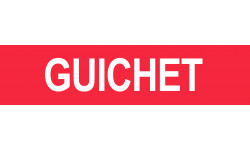 GUICHET ROUGE - 29x7cm - Autocollant(sticker)