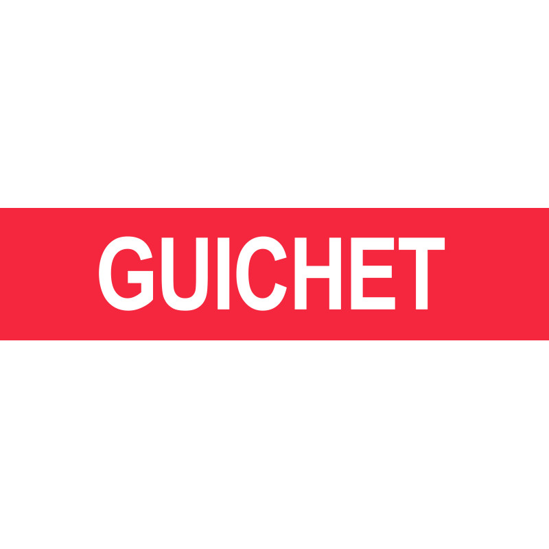 GUICHET ROUGE - 29x7cm - Sticker/autocollant