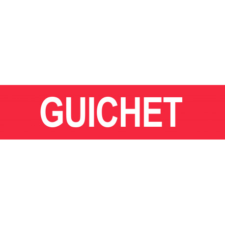 GUICHET ROUGE - 29x7cm - Autocollant(sticker)
